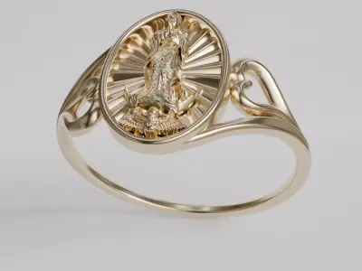 guadalupe medal ring 3D print model