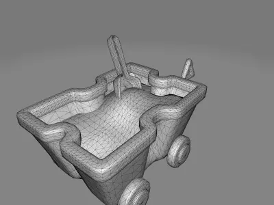 Sand car toy Low-poly 3D model