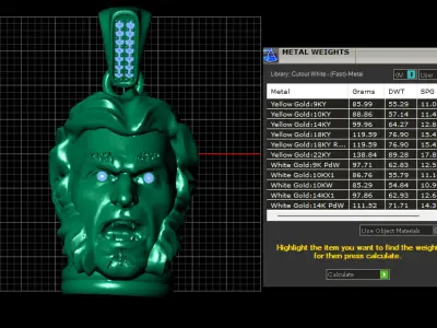 DEVIL GOLD PENDANT 3D PRINTABLE MODEL  3D print model