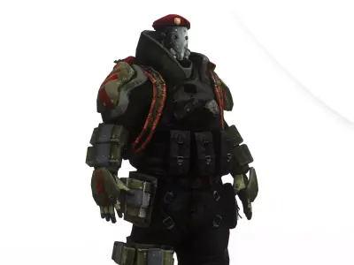 Future Soldier  Sci-Fi Armored Military Character Low-poly 3D model