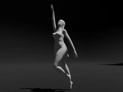 Concrete Statue  Low-poly 3D model