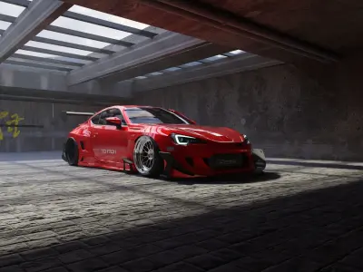 Car Lighting Concrete Place 3D Blend Textured FBX OBJ MTL Files  3D model