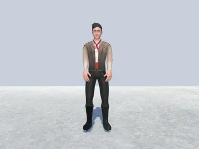 Figure skate Avatar male Low-poly 3D model