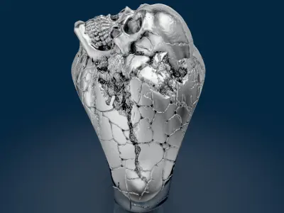 Skull Gown Luxury Ring 3D print model