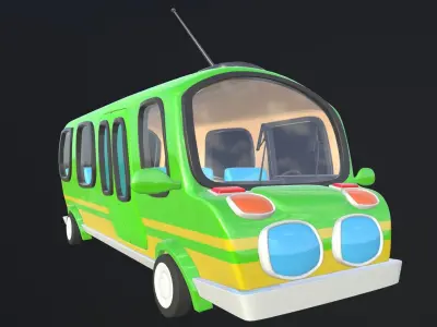 Asset - Cartoons - Bus - 02  - 3D Model 3D model 3D model