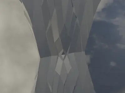 Silver Futuristic Cubic Structure Pillar Low-poly 3D model