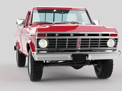 Pickup F250 Single Cab Mk2 1973 1976 1978 3D model