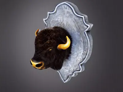 Bison head decor 3D print model