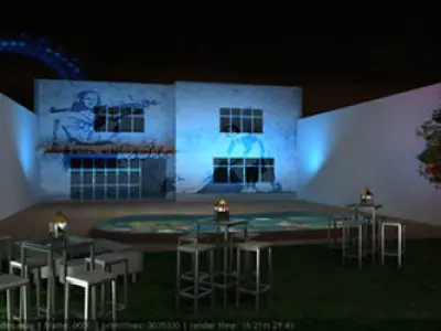 Event with fabric decoration 3D model