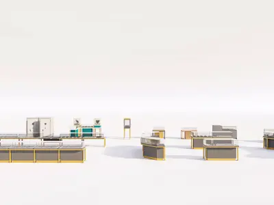 Luxury Jewelry Store Display Counters Cabinests Low-poly 3D model