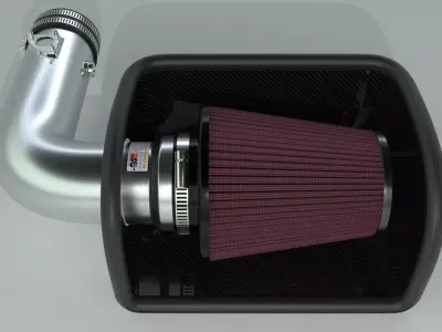 K and N cold air intake filter  3D model