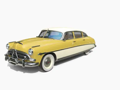 Generic 50s sedan with interior 3D model