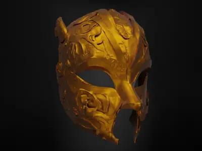 Pattern Women Prom Face Mask - Dark Embroidered Mask  3D print model