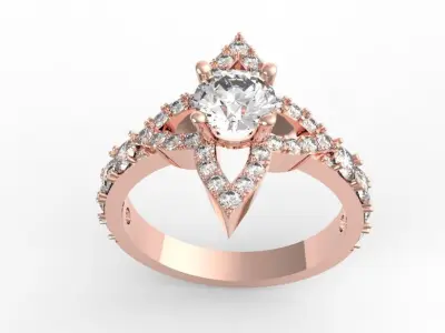 54mm diamond louis vuton bloom ring 3D print model