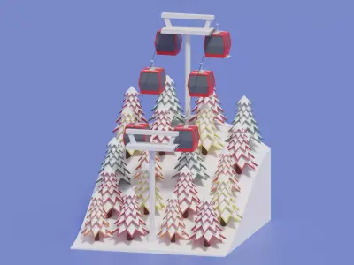 Winter Hill Forest Cable Car 3D model