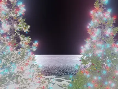 Christmas tree with snow and without snow 3D model