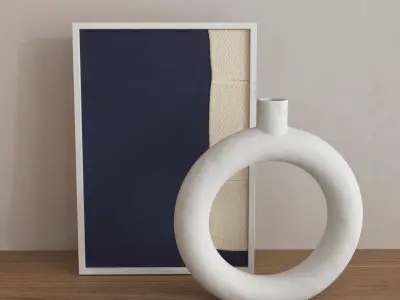 TV wall set 28 3D model