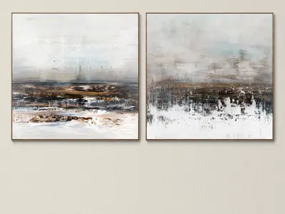 Plaster two square photo frames 42 Low-poly 3D model