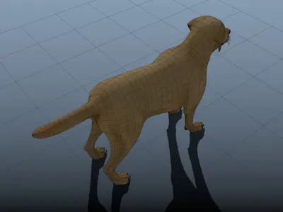Dog rigged and animated Low-poly 3D model