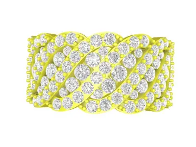 7016 luxury korean diamond band women ring 3D print model