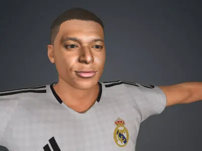 kylian Mbappe Real Madrid Kit 3D Model Low-poly 3D model