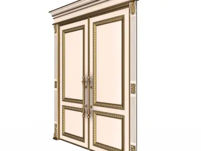 Carved Door Classic 01601 White Low-poly 3D model