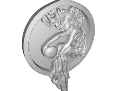 Bronze bulldog head 3D model