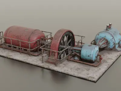 Diesel generator Low-poly 3D model
