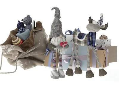 Christmas toys and gifts 3D model