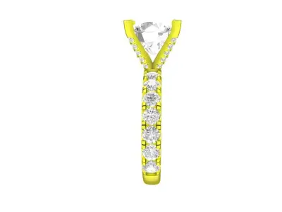 7309 luxury korean style diamond engagement ring 3D print model