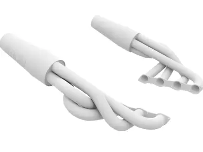 Borla 17036 dragster exhaust headers Low-poly 3D model