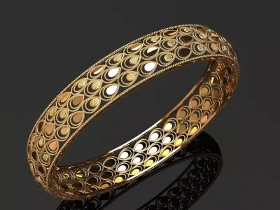 1316 Symphony of Drops Bangle 19gm 3D print model