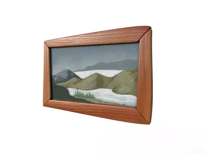 Stylized Pictures Frames Wall Paintings 3D model