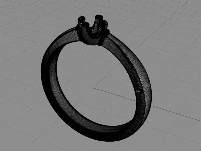 D-1604 solitaire diamond engagement ring 3D print model