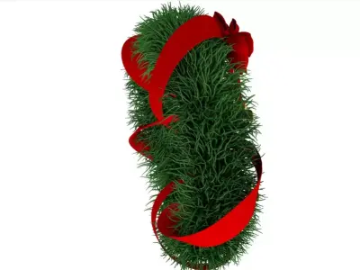 Christmas Wreath with Bows 3D model