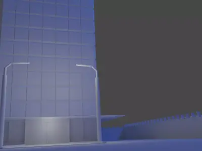 Bulding Low poly tall building at night Free 3D model