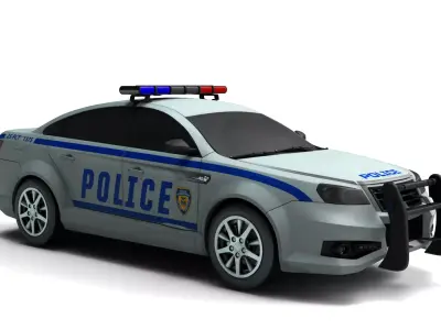 Fully Rigged Police Car Pbr Textured 3D model