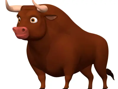 Cartoon Bull Low-poly 3D model