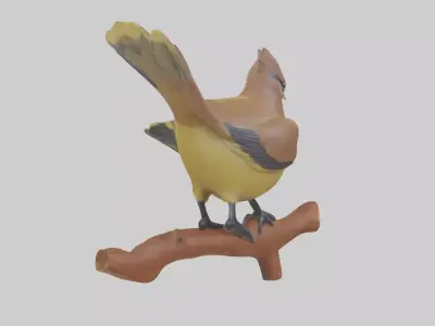 Cedar Waxwing statue model 3D model