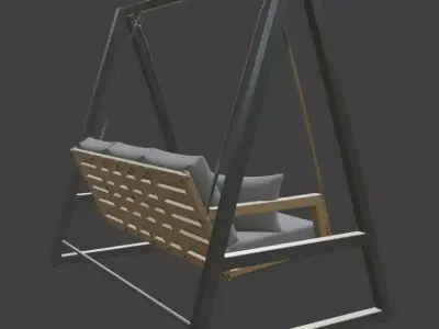 Outdoor Swing with Cushions 3D model