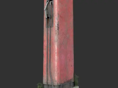 Petrol Pump Low-poly 3D model
