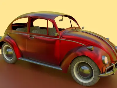 Wolkswagen beetle car 3D Low-poly 3D model