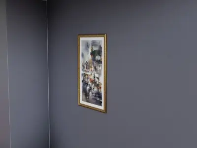 Framed Watercolor Painting 4 Low-poly 3D model