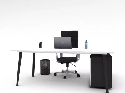 3D model office work and meeting table 01 Low-poly 3D model