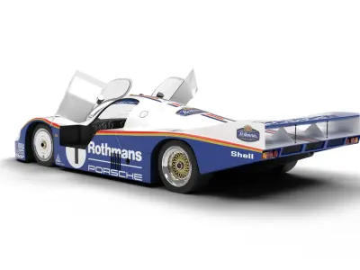 Porsche 956 Group C 1982 Rothmans Racing HQ 3d model  3D model