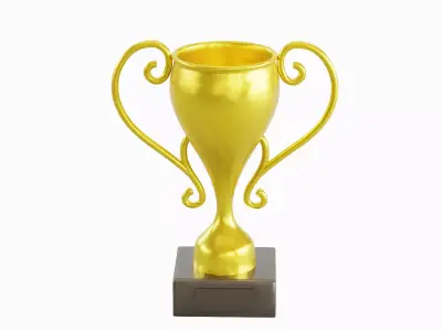 Gold Trophy Cup 01 Low-poly 3D model