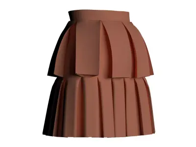 Pleat skirt 3D model