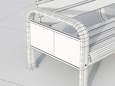 Sport Resting bench Long 3D model