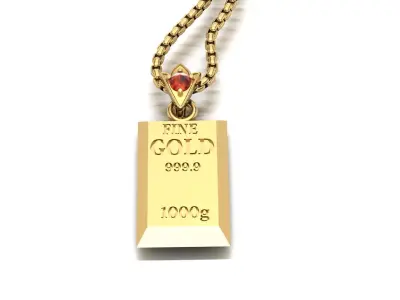 Gold 100 Percent Pendant  Free 3D model