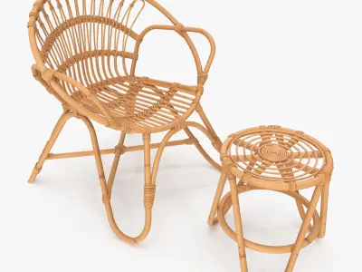Bamboo Set v2 Low-poly 3D model